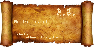 Mehler Bazil névjegykártya